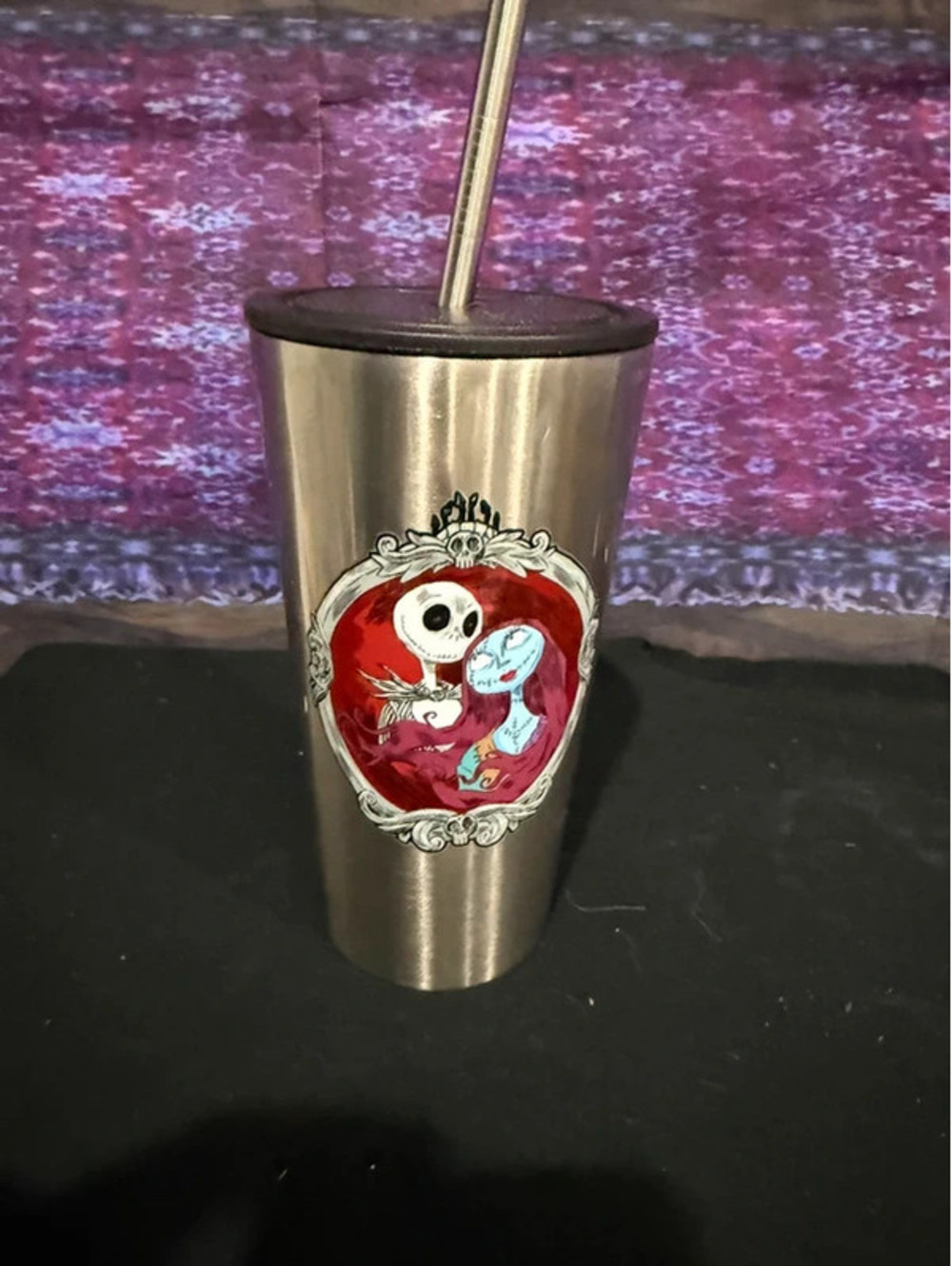 Nightmare Before Christmas stainless steel Cup with lid and straw